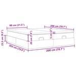 VidaXL Cadre de lit ottoman avec matelas gris foncé 200x200cm tissu
