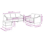 vidaXL Ensemble de canapés 3 Pièces avec coussins Taupe Tissu