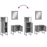 vidaXL Ensemble d'armoires de salle de bain 3 Pièces sonoma gris