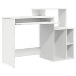 vidaXL Bureau avec Rangement Blanc 120.5x44x88.5 cm Bois