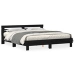 vidaXL Cadre de lit Chêne noir 200 x 200 cm Bois d'ingénierie