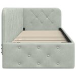 vidaXL Cadre de lit d'angle Gris clair 80 x 200 cm Velours