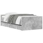 vidaXL Cadre de lit sans matelas gris béton 75x190 cm