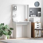 vidaXL Bureau Blanc 78.5 x 37 x 154.5 cm Bois d'ingénierie