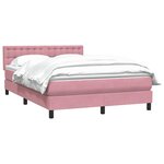 vidaXL Sommier à lattes de lit avec matelas rose 140x210 cm velours
