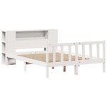 vidaXL Lit bibliothèque sans matelas blanc 160x200 cm bois pin massif