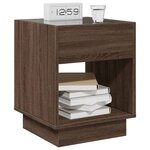 vidaXL Table de chevet avec LED infini chêne marron 40x40x50 cm