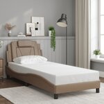vidaXL Cadre de lit avec LED sans matelas cappuccino 90x200 cm