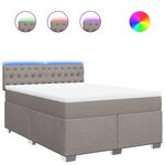 vidaXL Sommier à lattes de lit avec matelas Taupe 140x200 cm Tissu