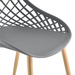 Set de 2 chaises de salle à manger siège en plastique 83 cm gris 03_0006038
