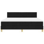 vidaXL Lit à ressorts avec matelas Noir 180 x 200 cm tissu