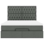 VidaXL Cadre de lit ottoman avec matelas gris foncé 140x200 cm tissu