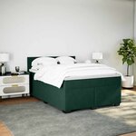 vidaXL Sommier à lattes de lit et matelas Vert foncé 140x190cm Velours