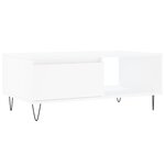 vidaXL Table basse Blanc 90x50x36 5 cm Bois d'ingénierie