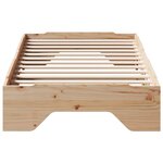 vidaXL Cadre de lit sans matelas empilable 90x200 cm bois massif