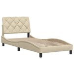 vidaXL Cadre de lit sans matelas crème 90x200 cm tissu
