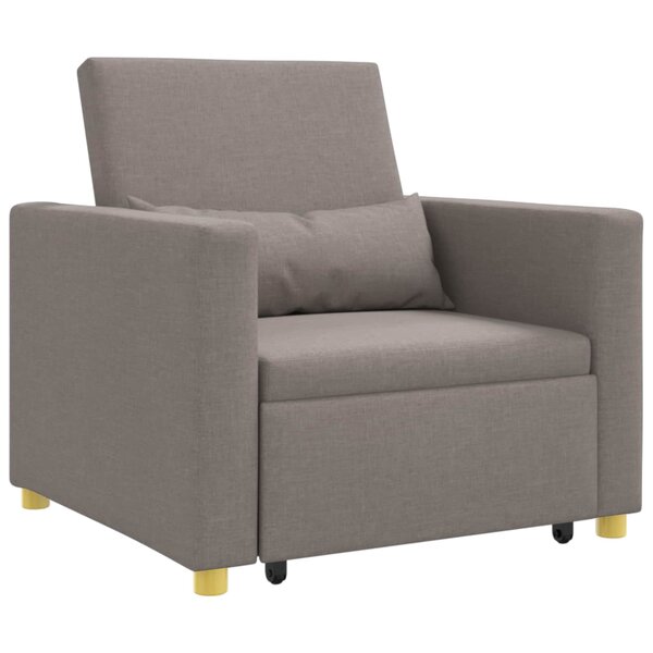 vidaXL Canapé-lit escamotable simple Taupe 90 x 165 x 87 cm tissu