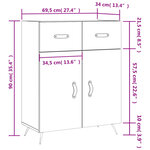 vidaXL Buffet chêne marron 69 5x34x90 cm bois d'ingénierie