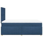 vidaXL Sommier à lattes de lit avec matelas bleu 120x190 cm tissu