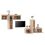 vidaXL Meubles TV 6 Pièces Bois massif de pin