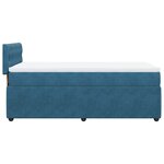 vidaXL Sommier à lattes de lit avec matelas bleu 80x200 cm velours