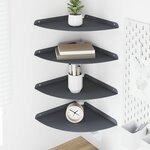 vidaXL Étagère flottante avec étagère 4 Pièces Anthracite 30 x 30 x 2 cm