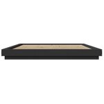 vidaXL Cadre de lit avec lumières LED noir 200x200cm bois d'ingénierie