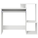 vidaXL Bureau blanc Blanc Panneau d'aggloméré Standard Rangement
