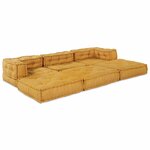 vidaXL Canapé modulaire 3 Pièces Jaune tissu