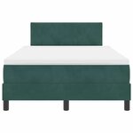 vidaXL Lit à ressorts avec matelas Vert foncé 120 x 190 cm Velours