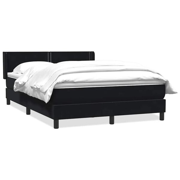 vidaXL Sommier à lattes de lit avec matelas noir 160x220 cm velours