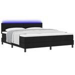 vidaXL Lit à ressorts avec matelas avec LED Noir 180 x 200 cm tissu
