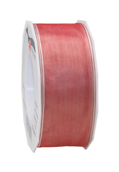 Organza four seasons 25-m-rouleau 40 mm  rose laitonné