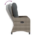 Fauteuil relax vidaXL avec coussin en poly rattan gris