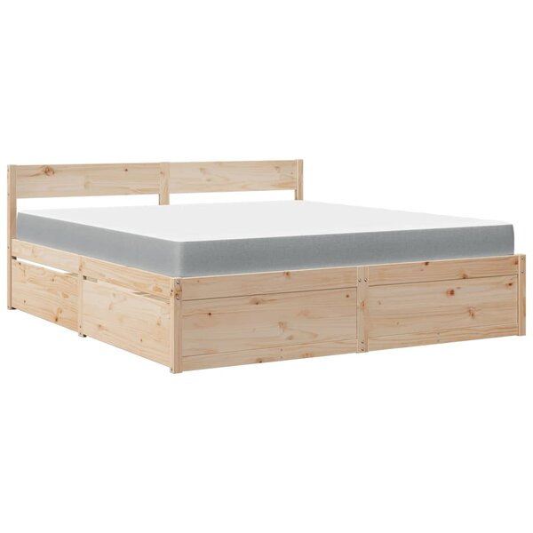 vidaXL Lit avec tiroirs et matelas 180x200 cm bois massif de pin