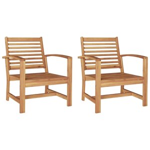 vidaXL Chaises de jardin 2 Pièces Naturel 60 x 65 x 76.5 cm