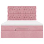 VidaXL Cadre de lit ottoman avec matelas rose 140x200 cm velours