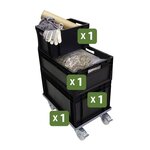 Pack and Move - Lot Bacs Gerbables 20L  40L  60L x 1 - Charge 20 kg - 1 Chariot Transport à Roulettes - Déménagement et Transport - Réutilisable