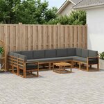 vidaXL Ensemble de canapés d'extérieur 11 Pièces Naturel et Anthracite