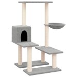vidaXL Arbre à chat avec griffoirs en sisal Gris clair 94 5 cm