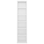 vidaXL Armoire à CD Blanc brillant 21x20x88 cm Bois d'ingénierie