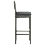vidaXL Ensemble de bar d'extérieur 7 Pièces coussins Résine tressée Gris