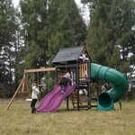 Aire de jeux - Toboggan violet et toboggan tubulaire - Cody