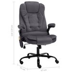vidaXL Chaise de bureau de massage Gris foncé Velours