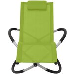 vidaXL Chaise longue géométrique d'extérieur Acier Vert