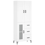 vidaXL Buffet haut Blanc 69 5x34x180 cm Bois d'ingénierie