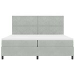 vidaXL Lit à ressorts avec matelas Gris clair 200 x 200 cm Velours