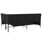 vidaXL Canapé de jardin avec coussins forme de L noir résine tressée