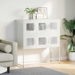 vidaXL Buffet blanc 100 5x39x107 cm acier laminé à froid