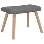 vidaXL Chaise à bascule avec tabouret Gris foncé Tissu